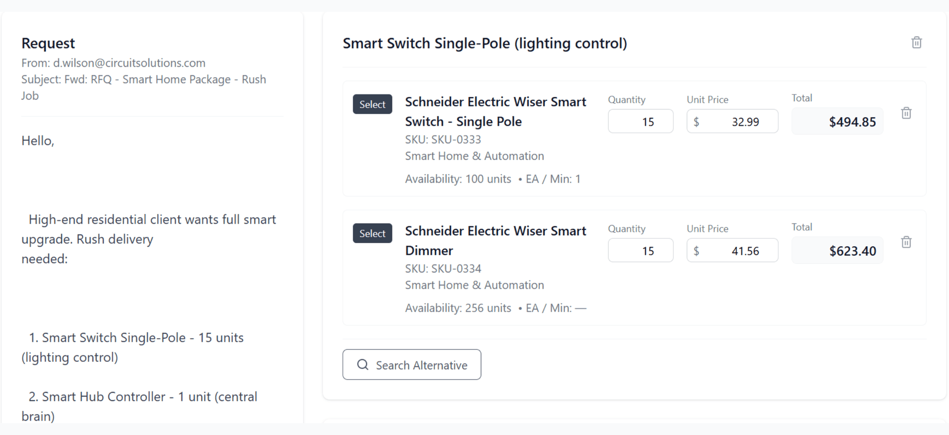 Automate quotes